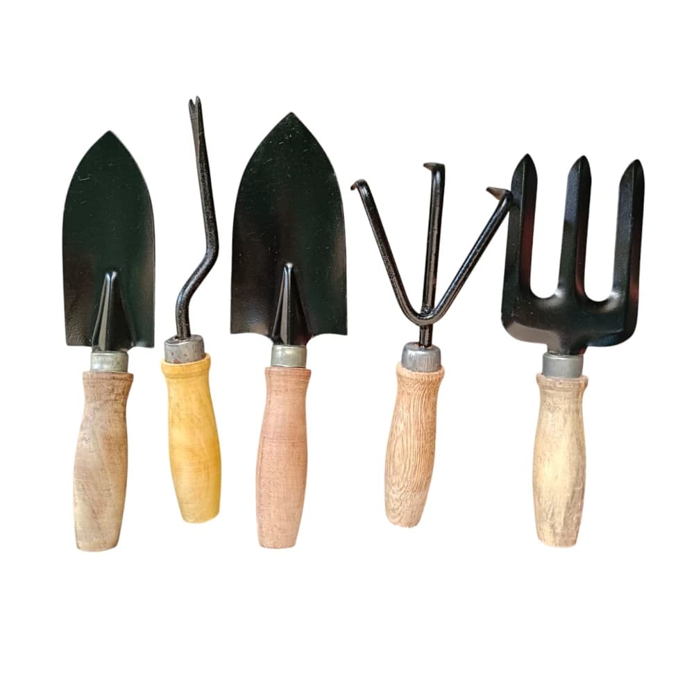 Bharat Agrotech Gardening Tools Combo Pack, Ideal For Digging, Weeding And Planting With Wooden Handle